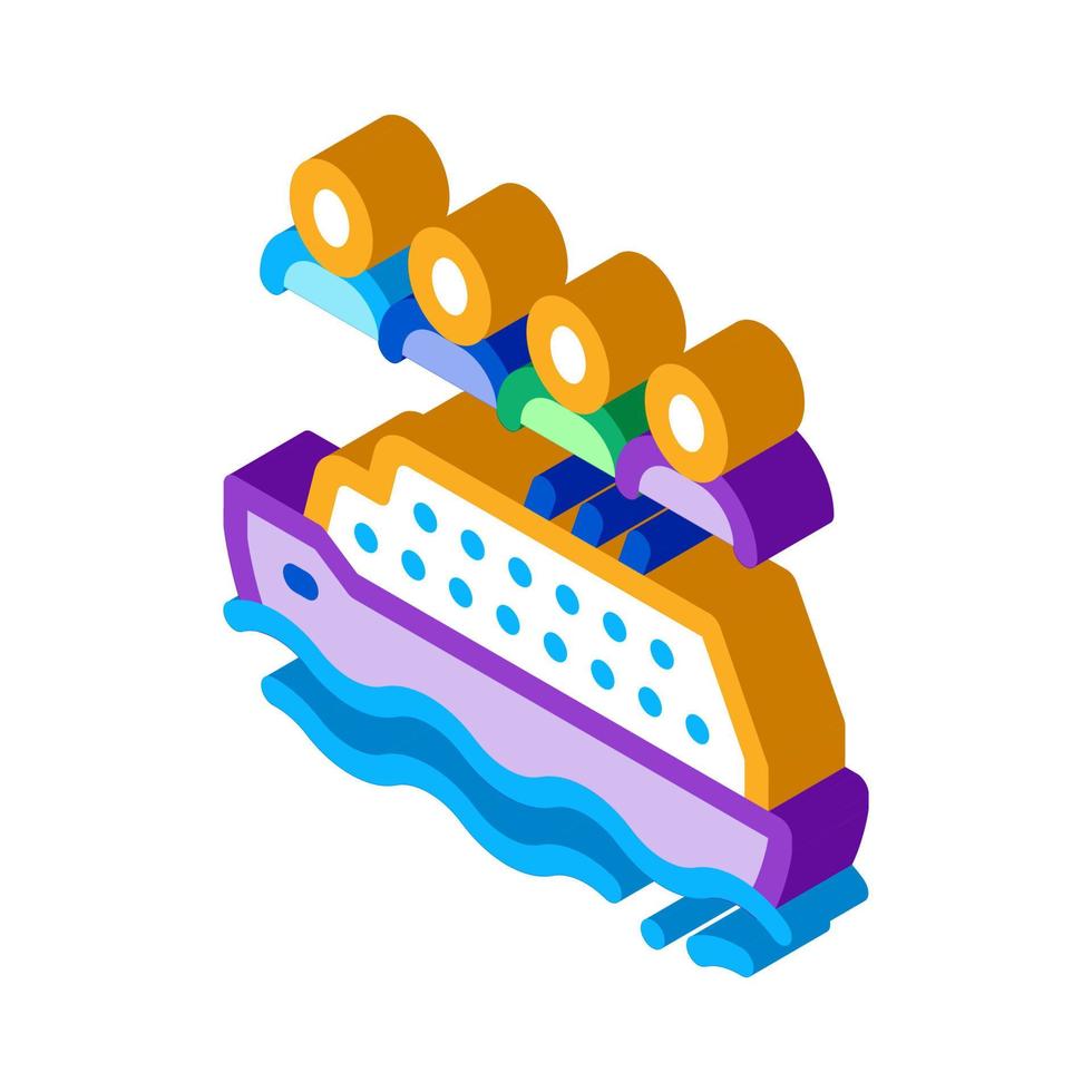 illustration vectorielle d'icône isométrique de personnes de traversée de mer vecteur