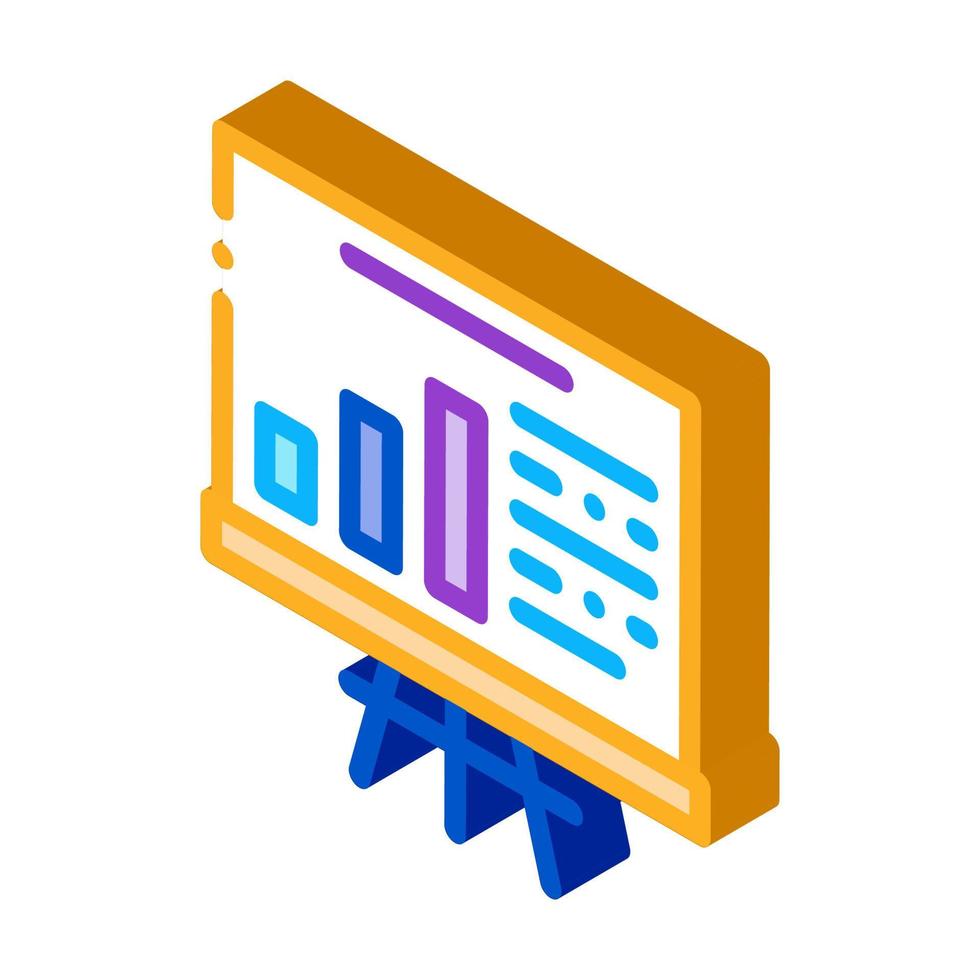 diagramme d'étude d'optimisation graphique icône isométrique illustration vectorielle vecteur