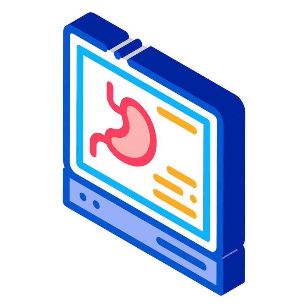 analyse diagnostique de l'illustration vectorielle de l'icône isométrique de l'estomac vecteur