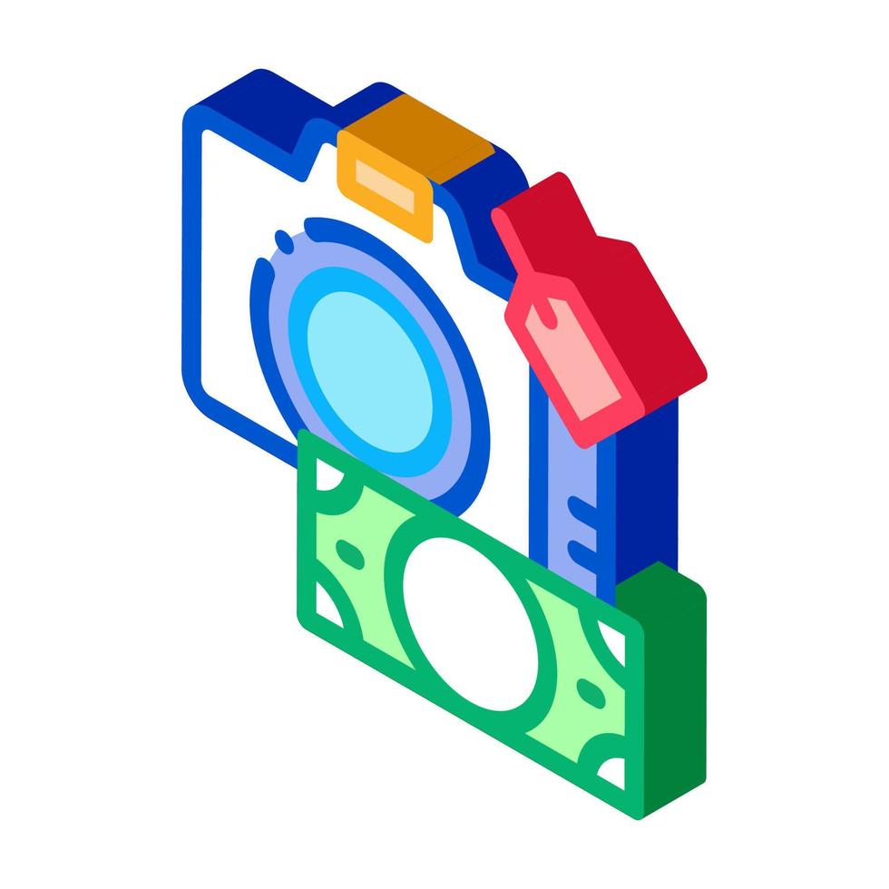 caméra de dépôt de sécurité icône isométrique illustration vectorielle vecteur