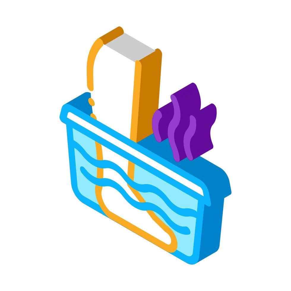 illustration vectorielle d'icône isométrique de bain de pieds à la vapeur vecteur