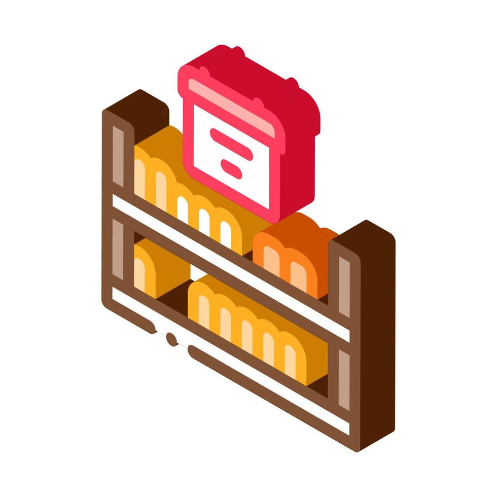 étagère à fromage compteur icône isométrique illustration vectorielle vecteur