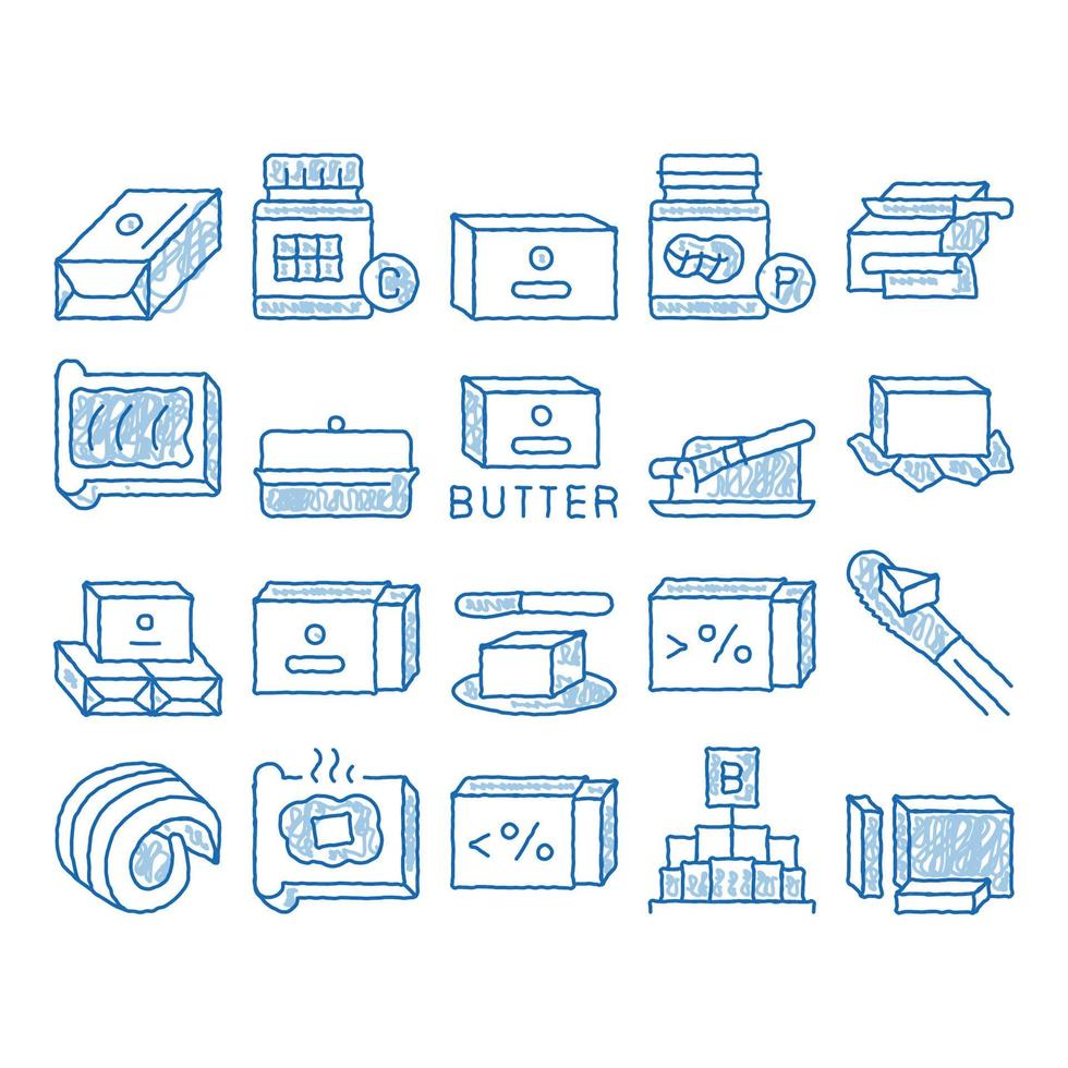 icône de beurre ou de margarine illustration dessinée à la main vecteur