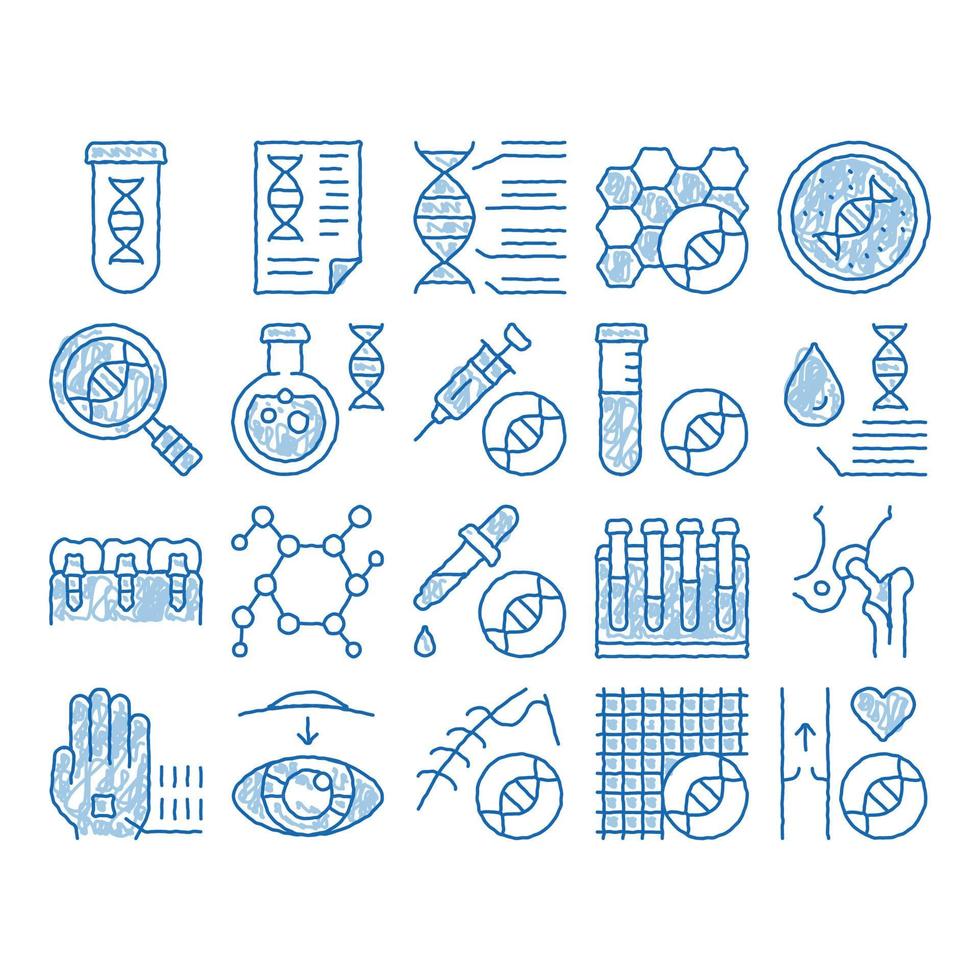 icône de biomatériaux illustration dessinée à la main vecteur