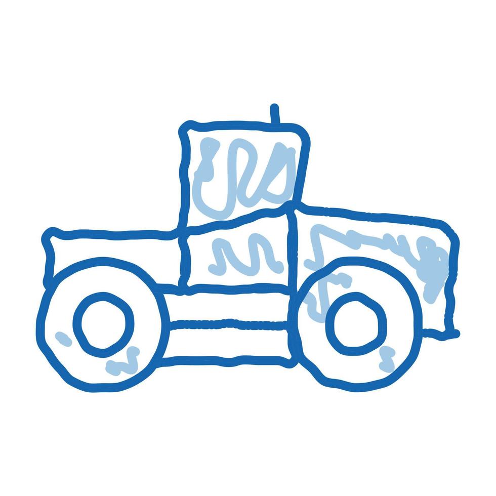 industrie tracteur véhicule doodle icône illustration dessinée à la main vecteur