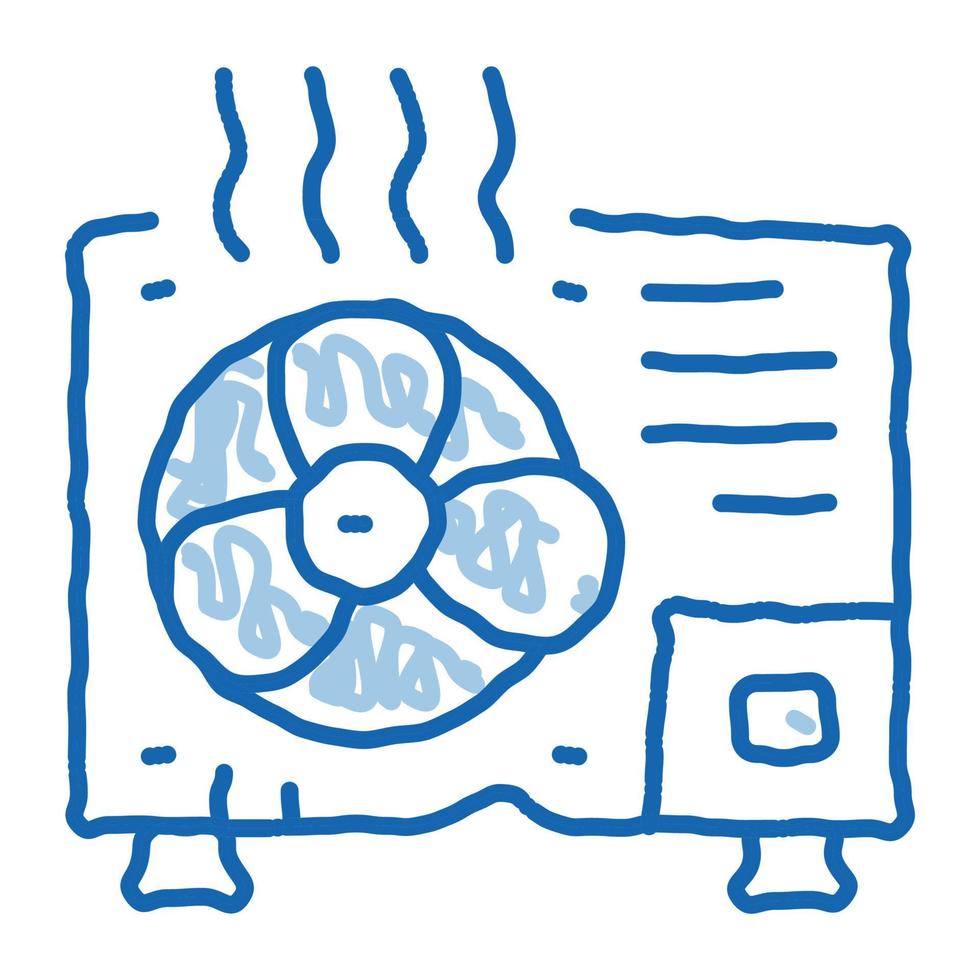 système de conditionneur cassé icône doodle illustration dessinée à la main vecteur