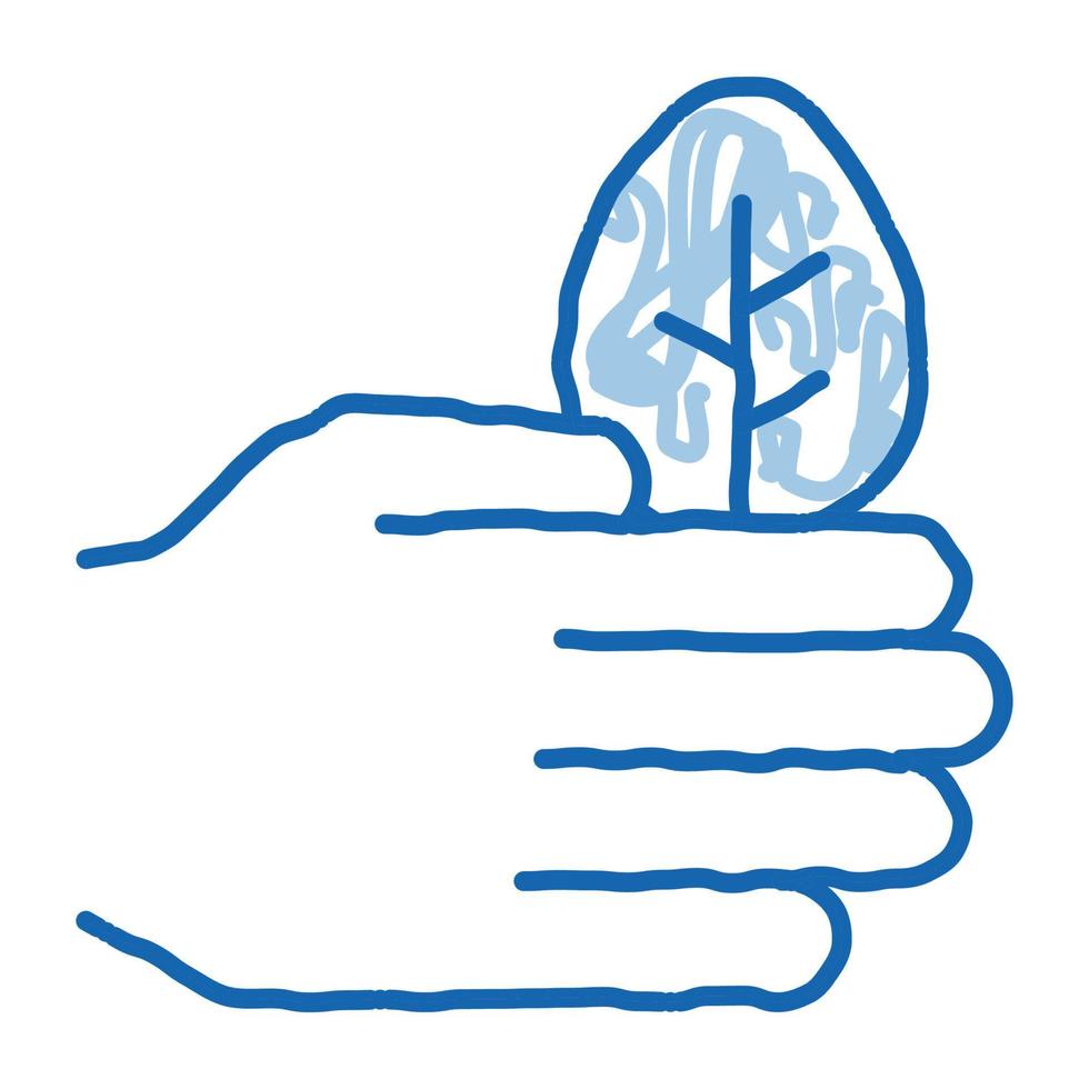 soin des mains bois feuilles arbre doodle icône illustration dessinée à la main vecteur