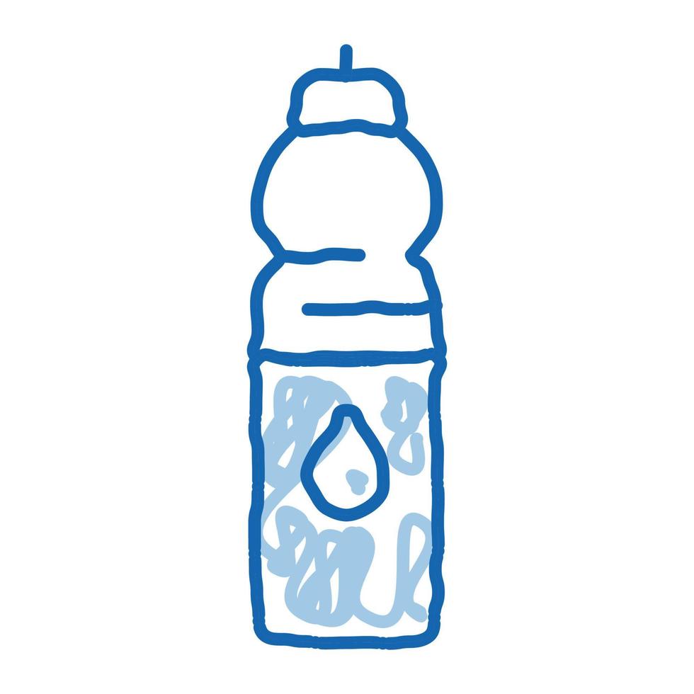 bouteille d'eau équipement de sport doodle icône illustration dessinée à la main vecteur