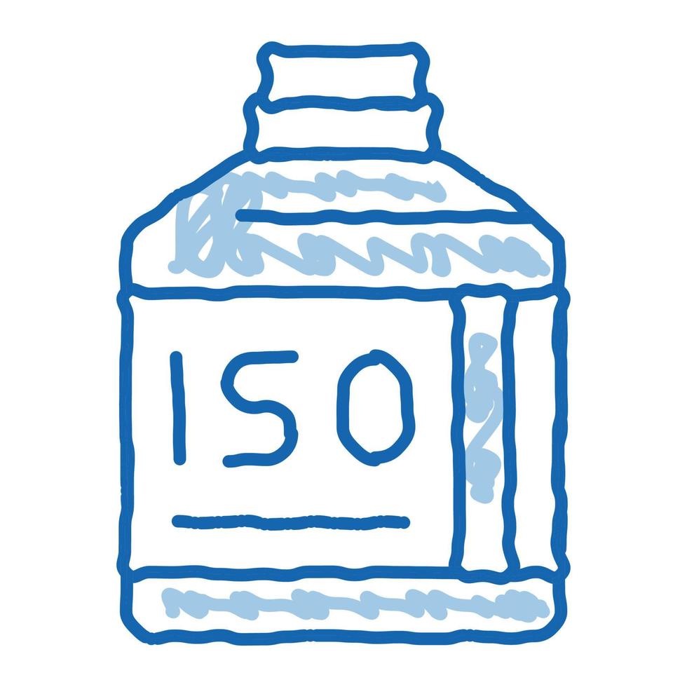 bouteille avec icône de doodle de nutrition sportive illustration dessinée à la main vecteur