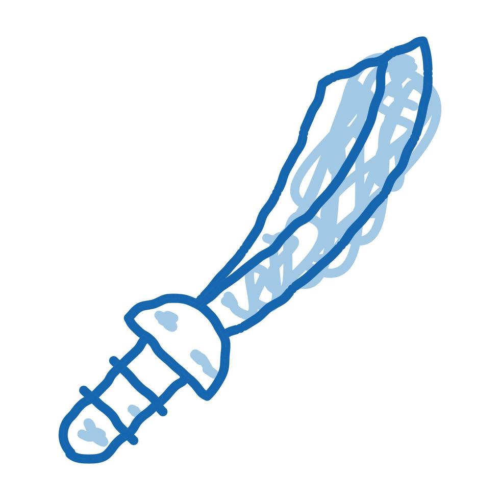 pirate sabre doodle icône illustration dessinée à la main vecteur