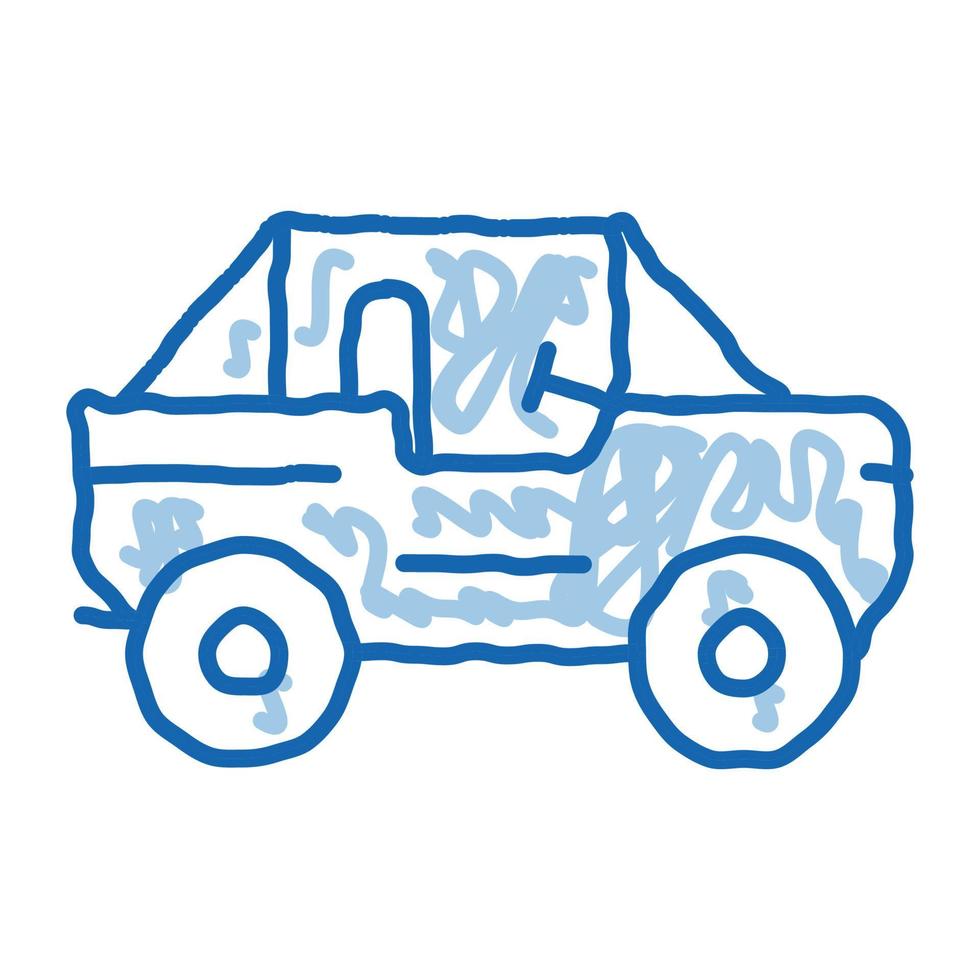 voiture doodle icône illustration dessinée à la main vecteur