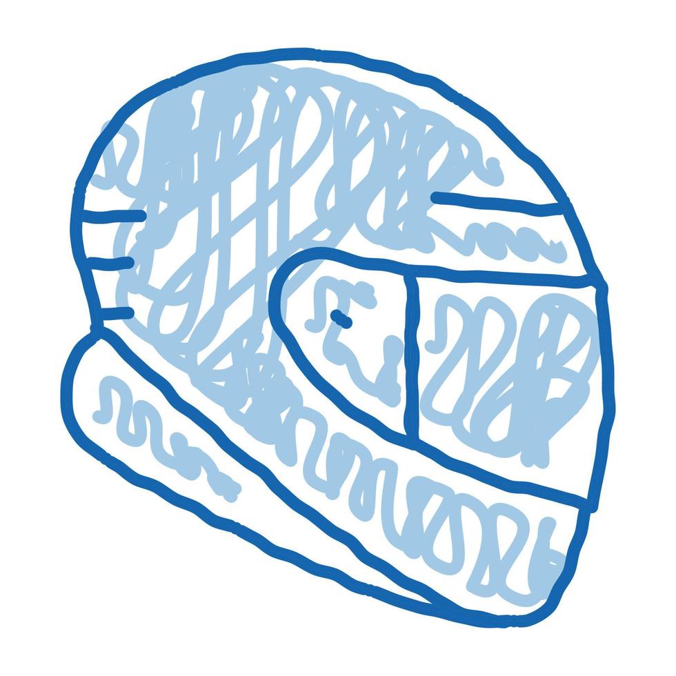 casque de protection doodle icône illustration dessinée à la main vecteur