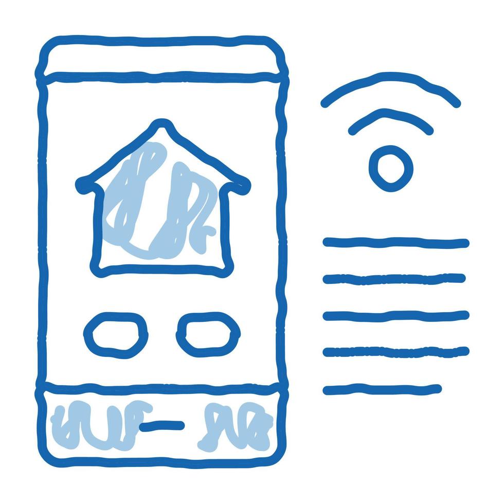 téléphone et internet doodle icône illustration dessinée à la main vecteur