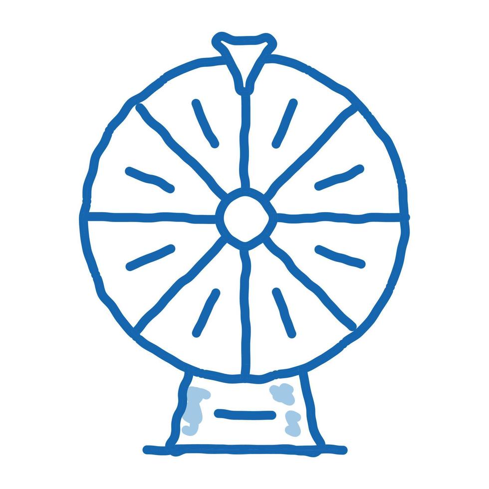 roue de la fortune doodle icône illustration dessinée à la main vecteur