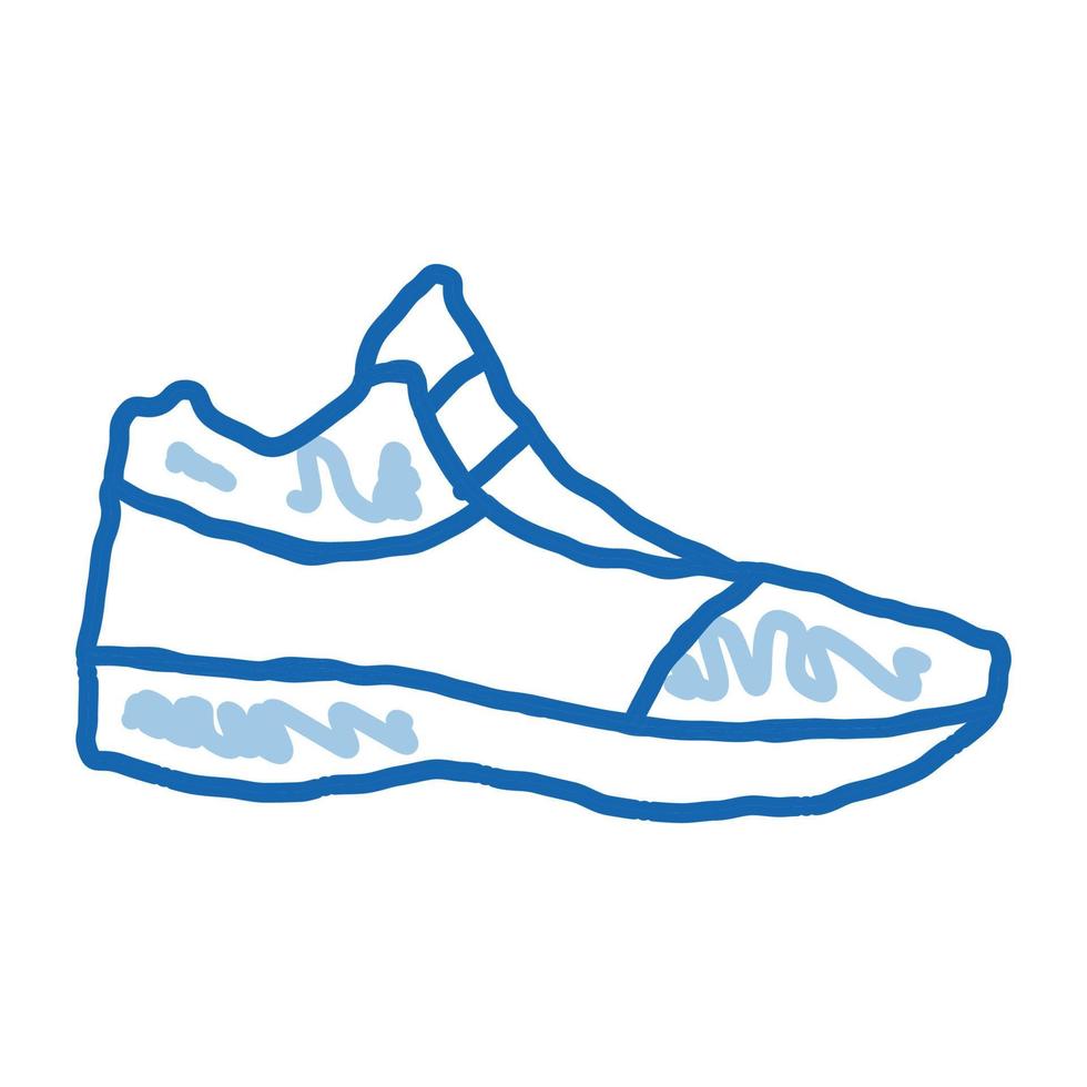 chaussures de volley ball baskets doodle icône illustration dessinée à la main vecteur