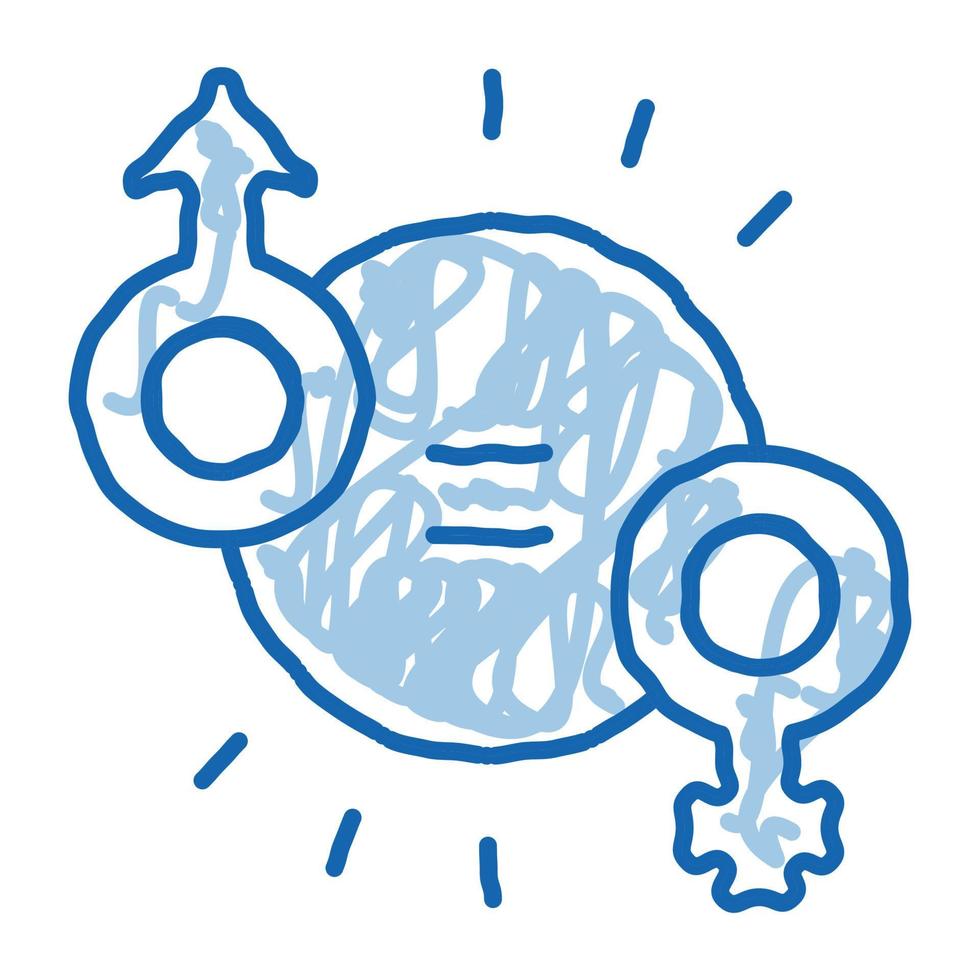 mâle femelle marque doodle icône illustration dessinée à la main vecteur