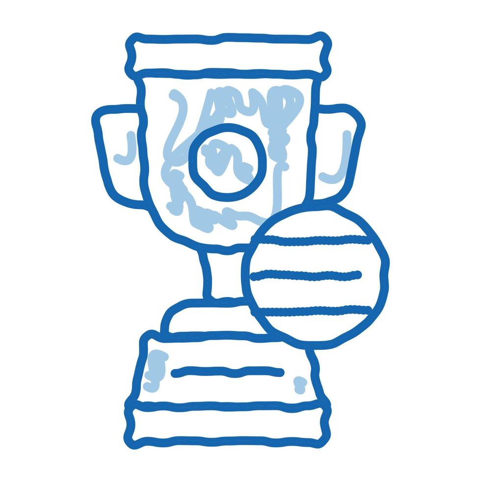 champion de golf tasse doodle icône illustration dessinée à la main vecteur