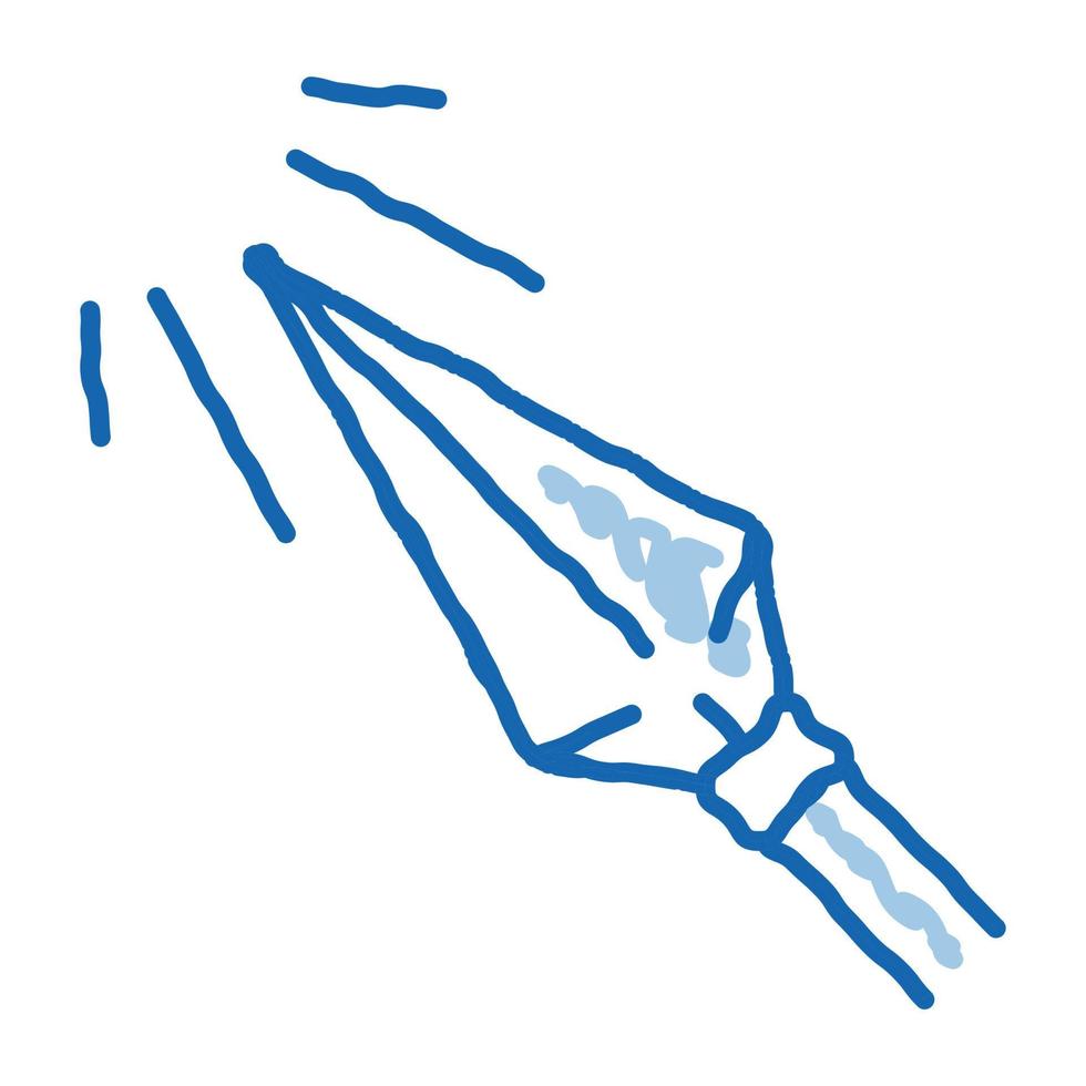 flèche pointue tir à l'arc doodle icône illustration dessinée à la main vecteur