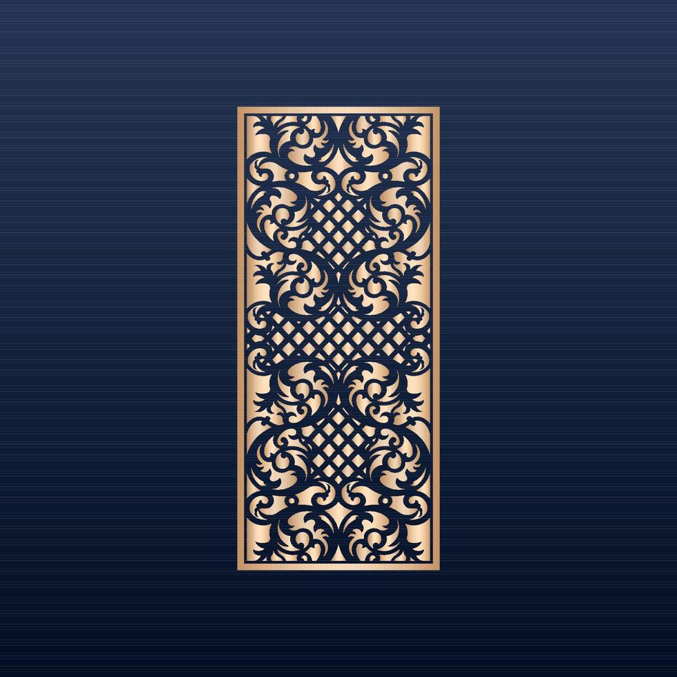 fichier cnc - conception jali pour routeur cnc et vecteur de découpe laser - ensemble de panneaux décoratifs découpés au laser avec des modèles carrés de motif de dentelle - vecteur abstrait géométrique islamique fond décoratif arabe or