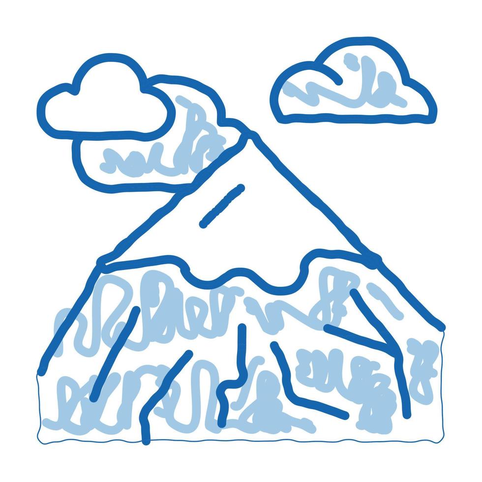 tête de montagne doodle icône illustration dessinée à la main vecteur