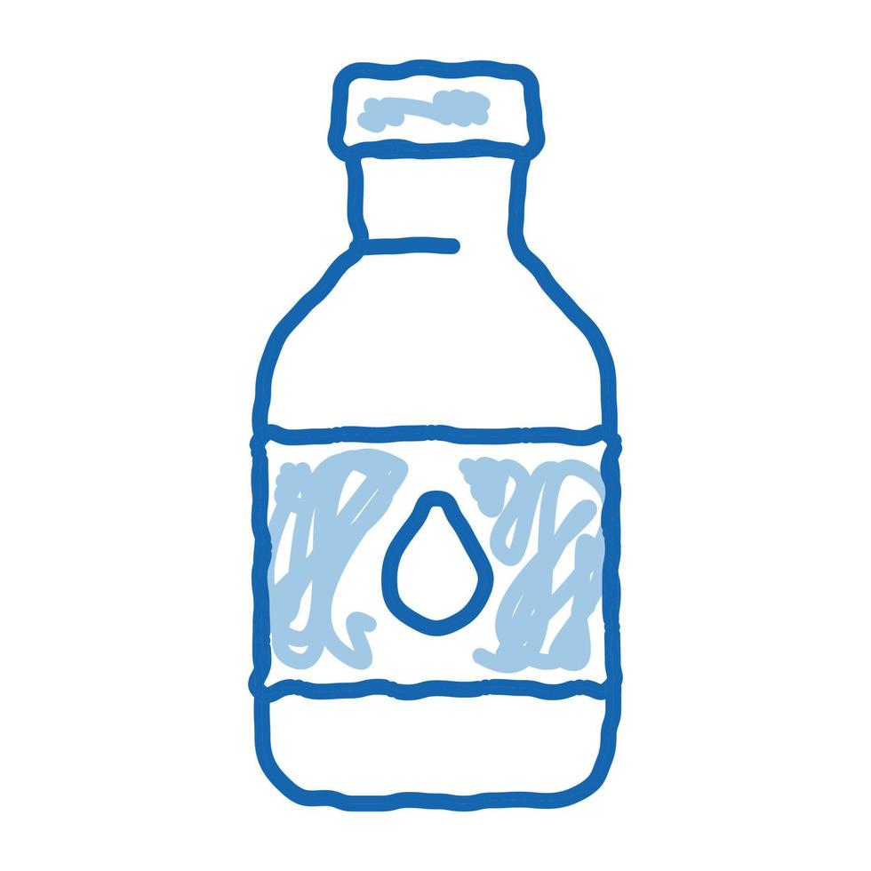 eau saine dans une bouteille en plastique doodle icône illustration dessinée à la main vecteur