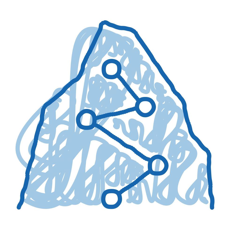 direction way points montagne alpinisme doodle icône illustration dessinée à la main vecteur
