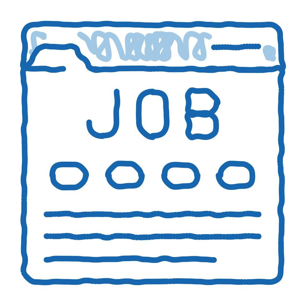 icône de doodle de recherche d'emploi de ressource de site Web d'entreprise illustration dessinée à la main vecteur