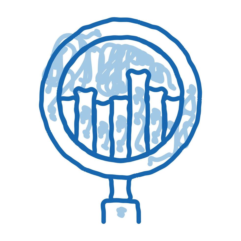 graphique en verre loupe élément agile doodle icône illustration dessinée à la main vecteur