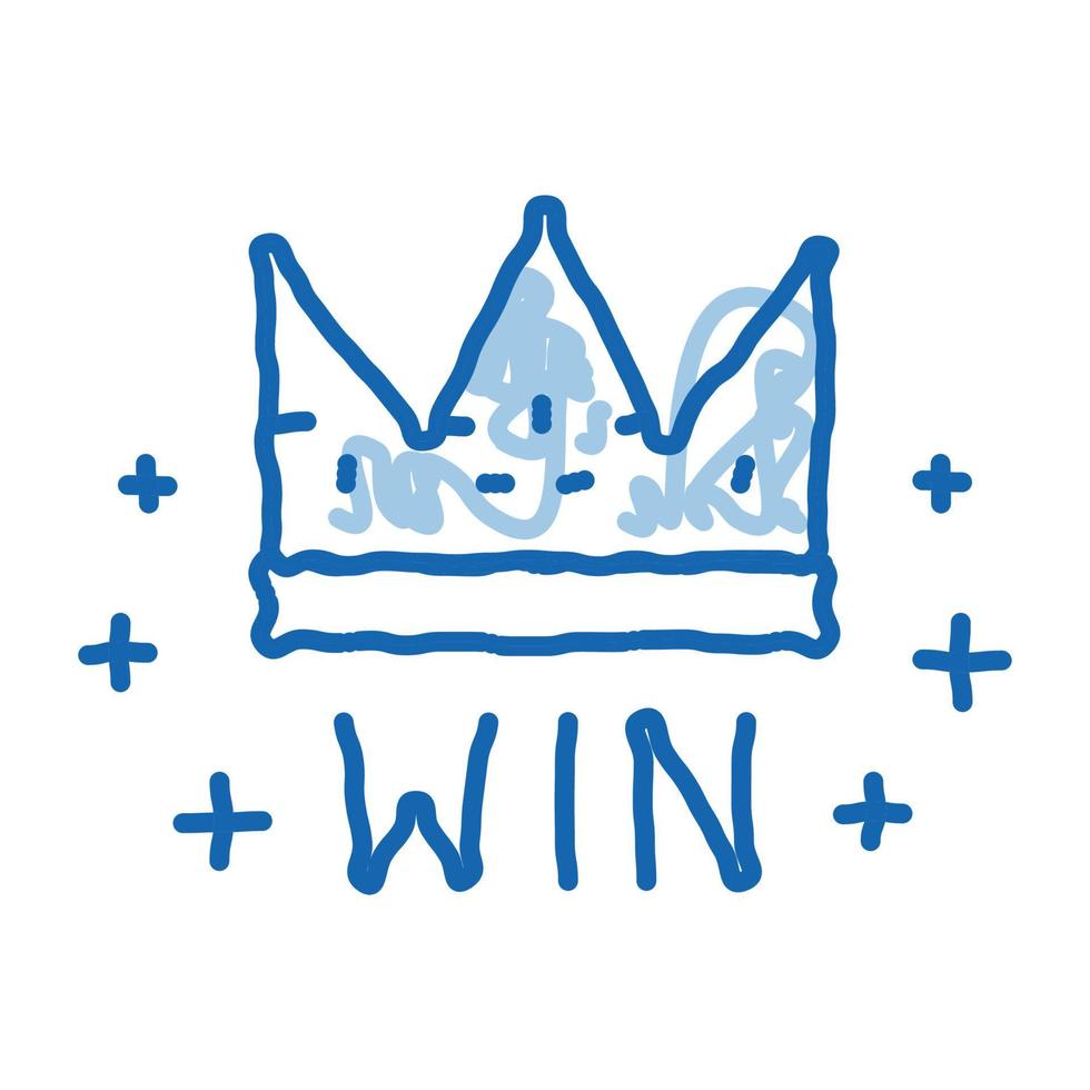 couronne gagnante pari et jeu doodle icône illustration dessinée à la main vecteur