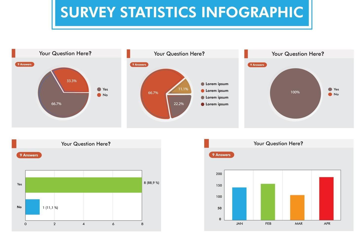 modèle d'infographie de statistiques d'enquête vecteur