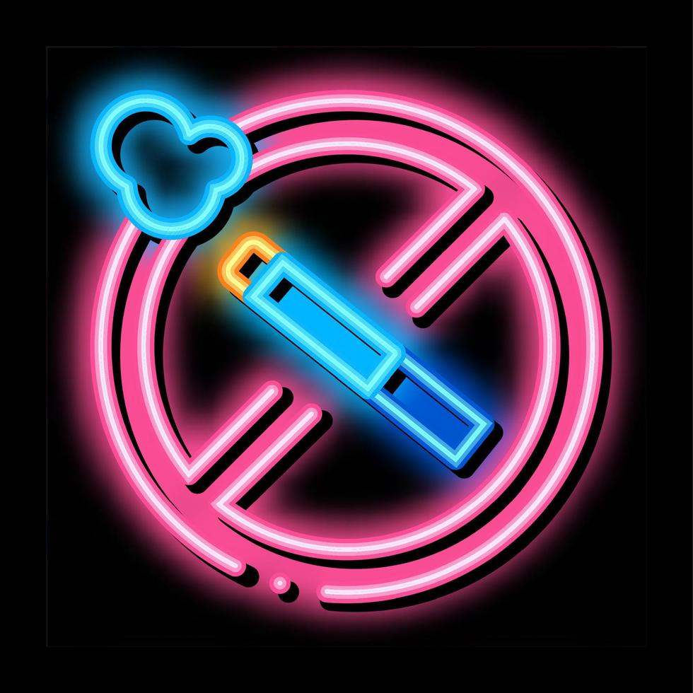 arrêter de fumer cigarette sign neon glow icône illustration vecteur