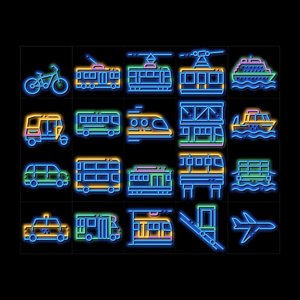 transport public vecteur néon lueur icône illustration