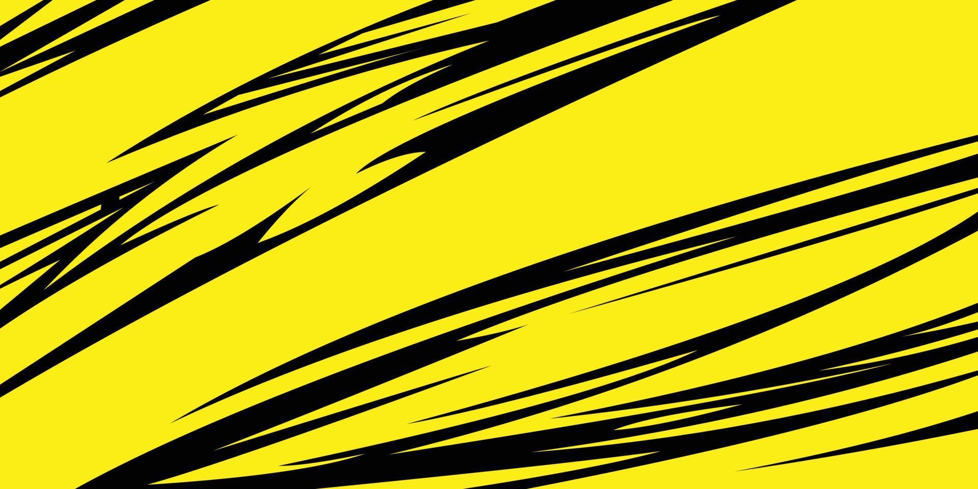 fond de sport géométrique abstrait avec couleur jaune et noire. graphique de motif de ligne de course pour l'équipe de maillot de sport extrême, l'emballage en vinyle et l'autocollant. vecteur