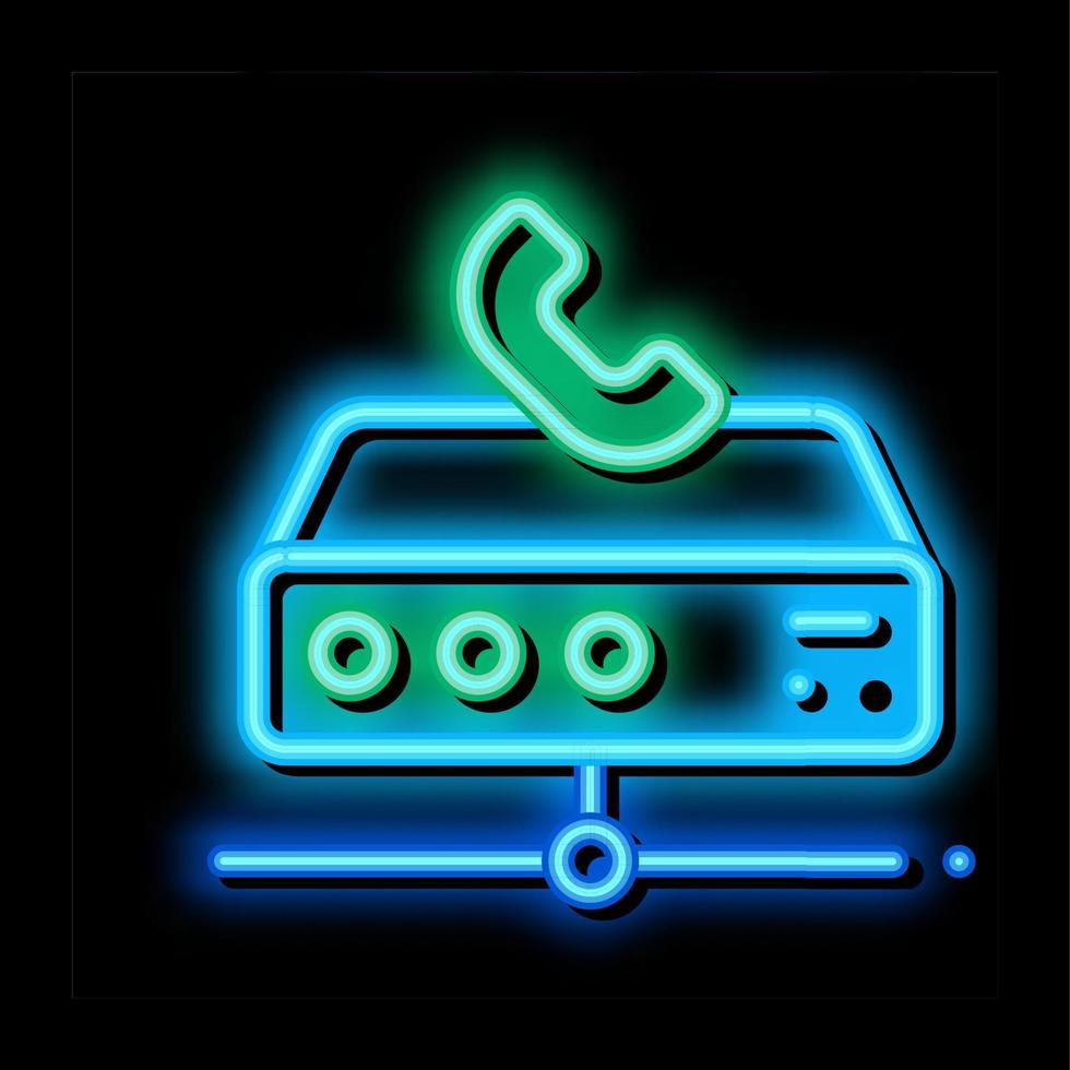 illustration d'icône de lueur de néon de télécommunications numériques vecteur
