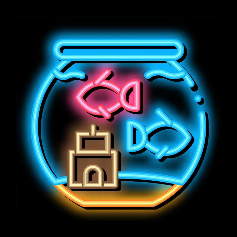illustration d'icône de lueur de néon d'aquarium vecteur