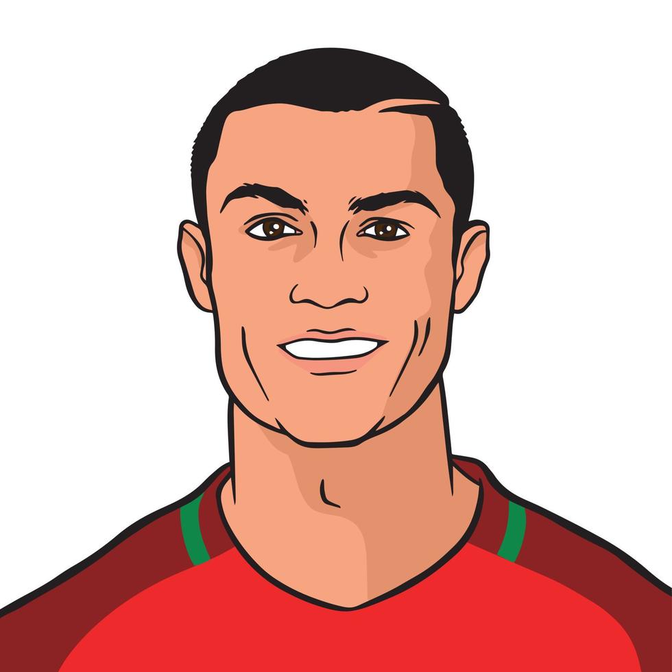 illustration du portrait vectoriel du footballeur portugais cristiano ronaldo