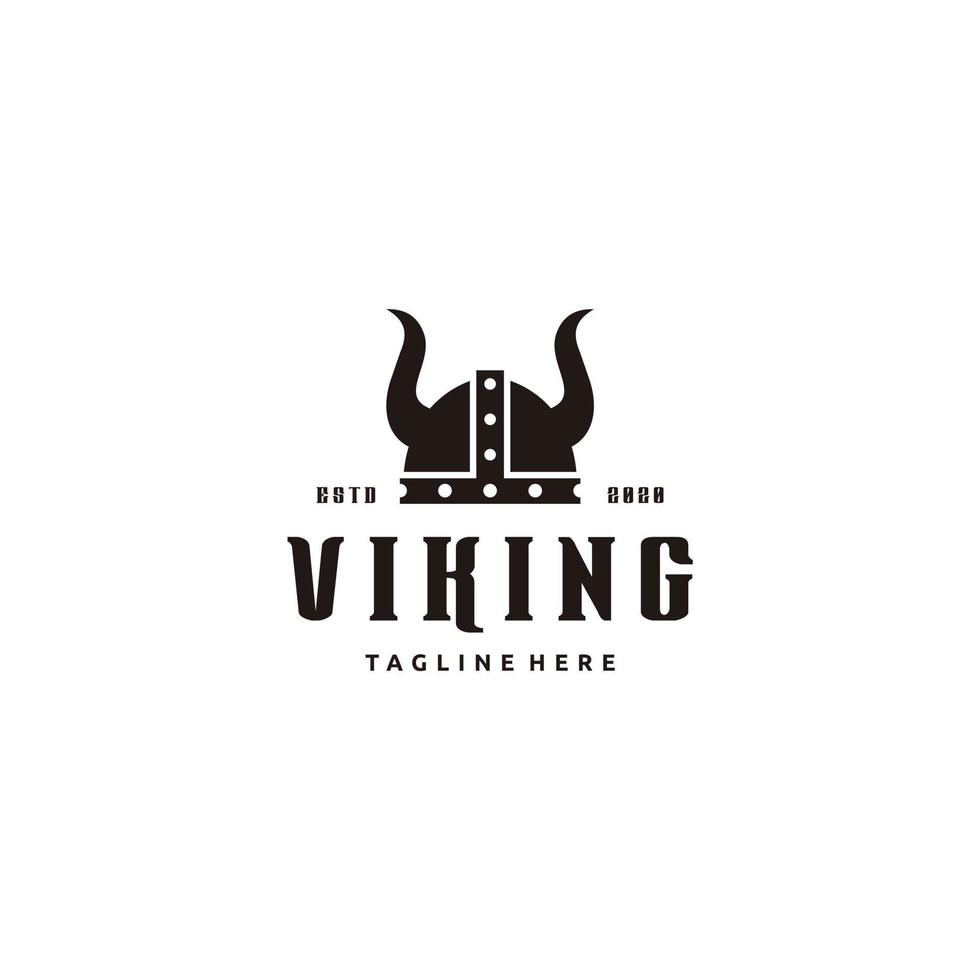 illustration d'icône de conception de logo de casque d'armure viking vecteur