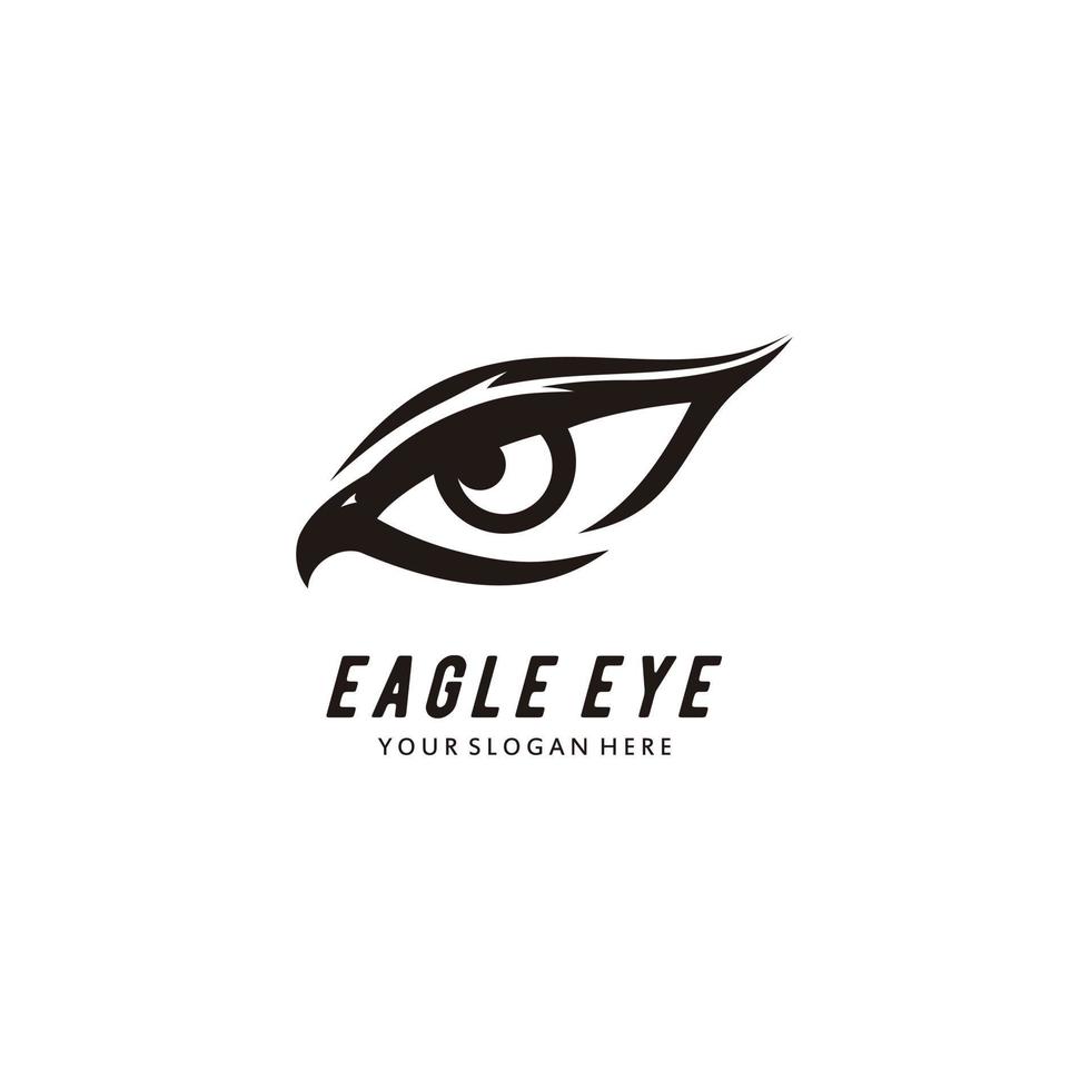 conception de logo d'oeil d'aigle formant des yeux qui regardent fixement la vision vecteur