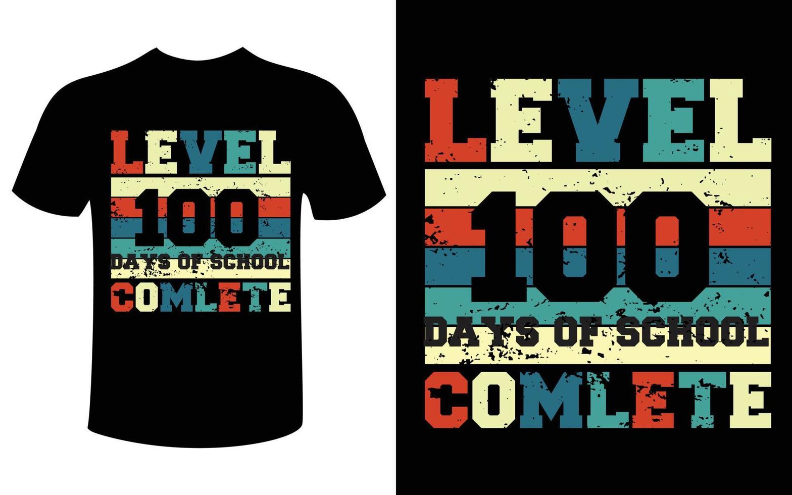 100 jours de vecteur de conception de t shirt scolaire