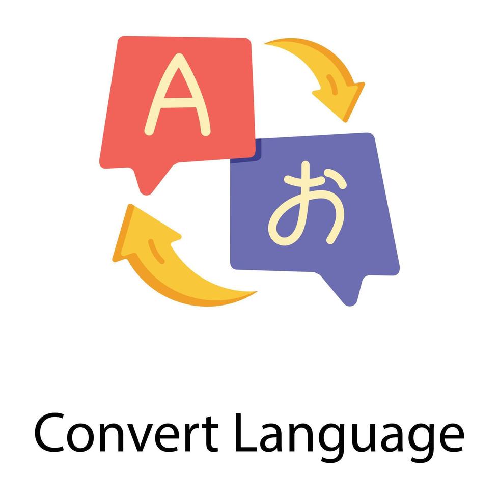 convertir la langue à la mode vecteur