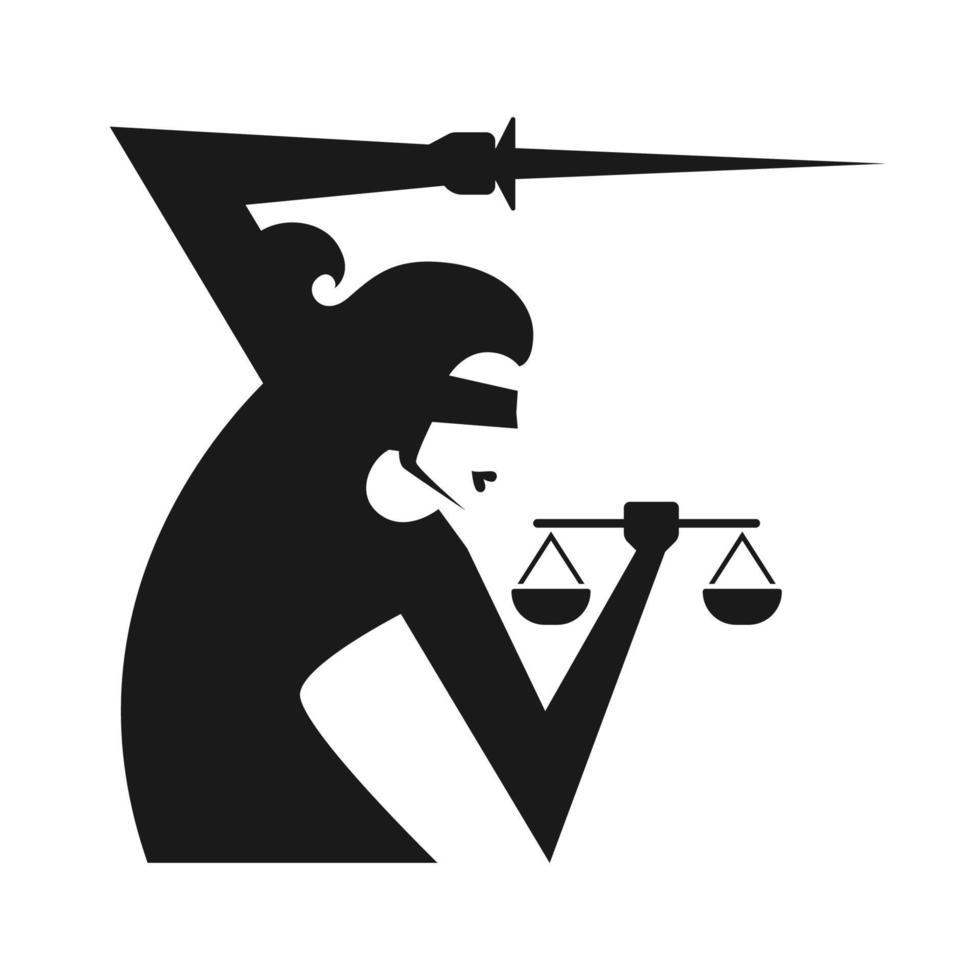 dame justice themis logo icône illustration vectorielle vecteur
