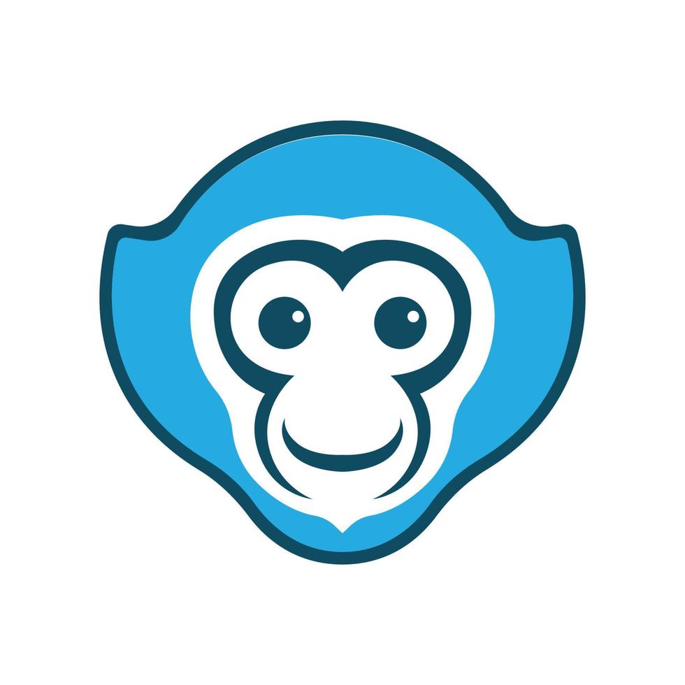 34ss.epscapuchin singes tête logo bleu illustration vectorielle vecteur