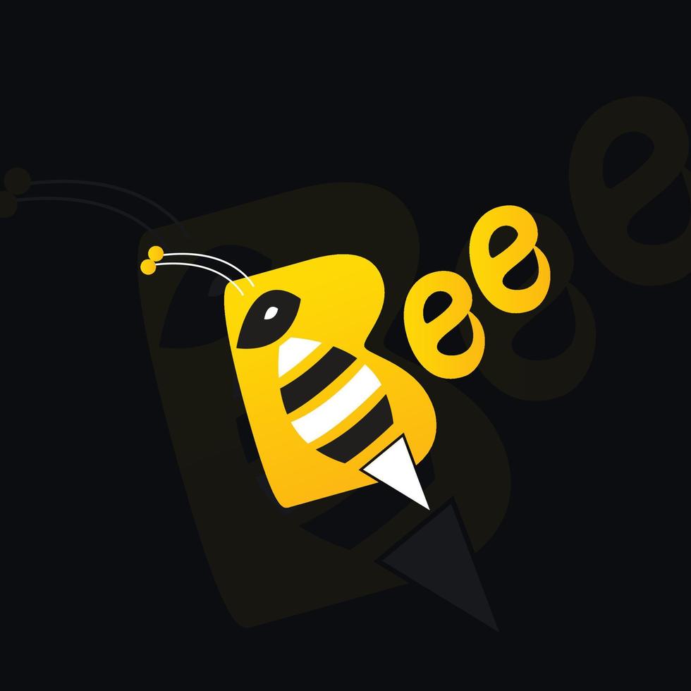 logo lettre abeille vecteur