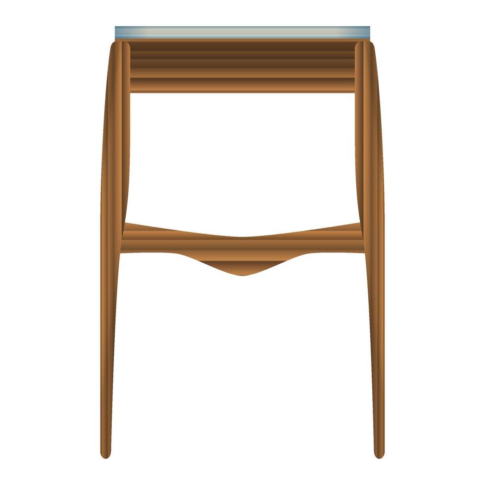 vue latérale de la table en bois pliante dans un style réaliste. dessus de table turquoise. conception de meubles en bois pour la maison. illustration vectorielle colorée sur fond blanc. vecteur