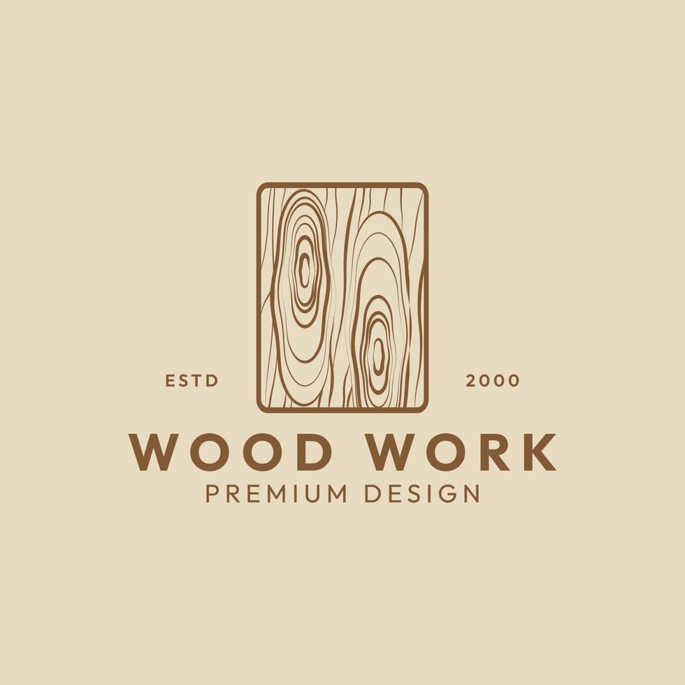 travail du bois logo charpentier conception d'illustration vectorielle minimaliste simple vecteur