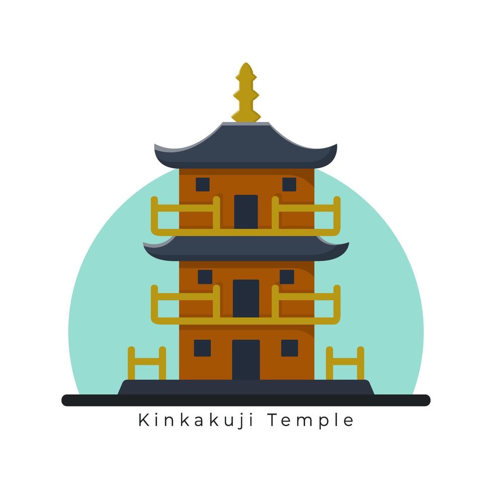 le temple kinkakuji est un lieu touristique au japon asie concept illustration vectorielle vecteur