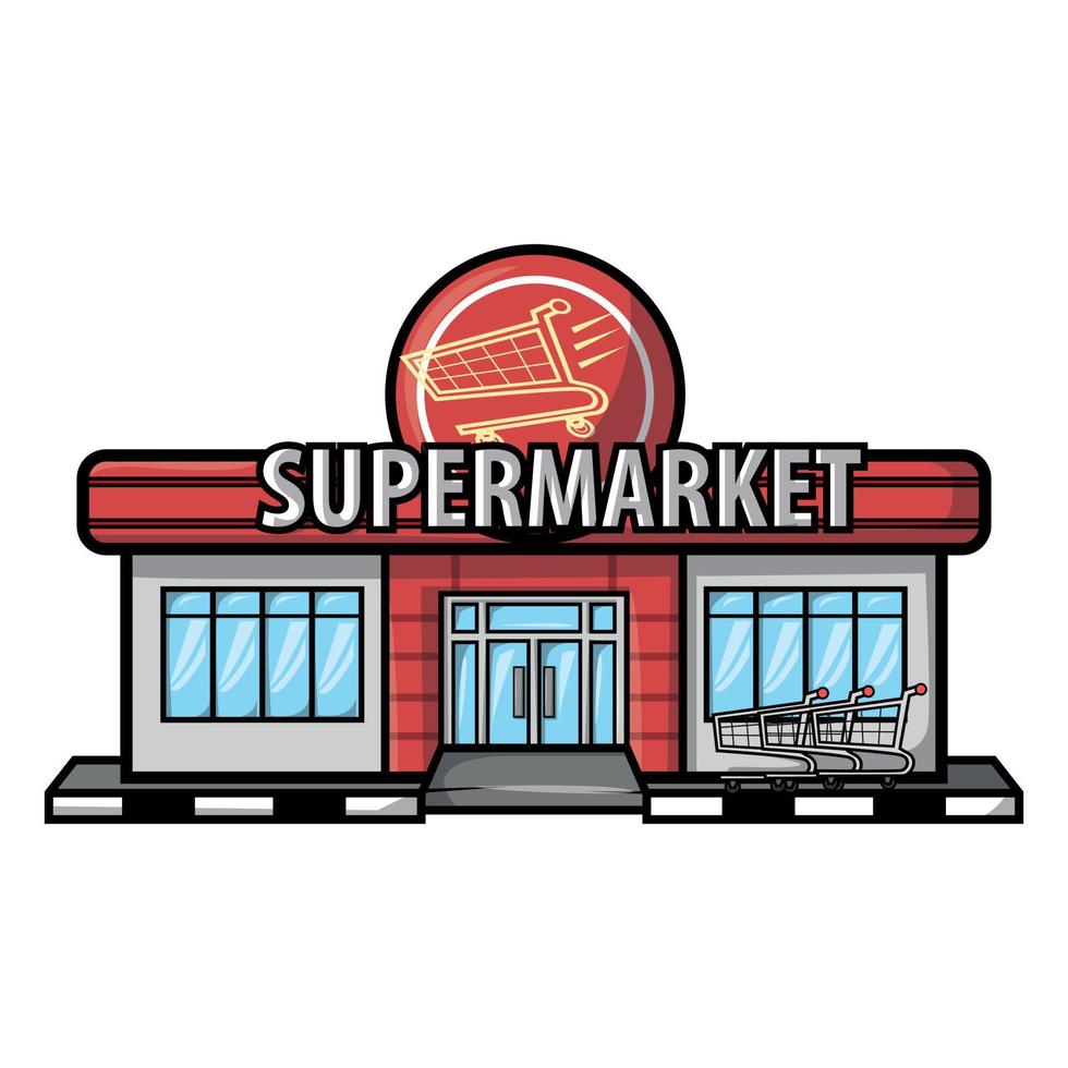 conception d'illustration vectorielle de supermarché vecteur