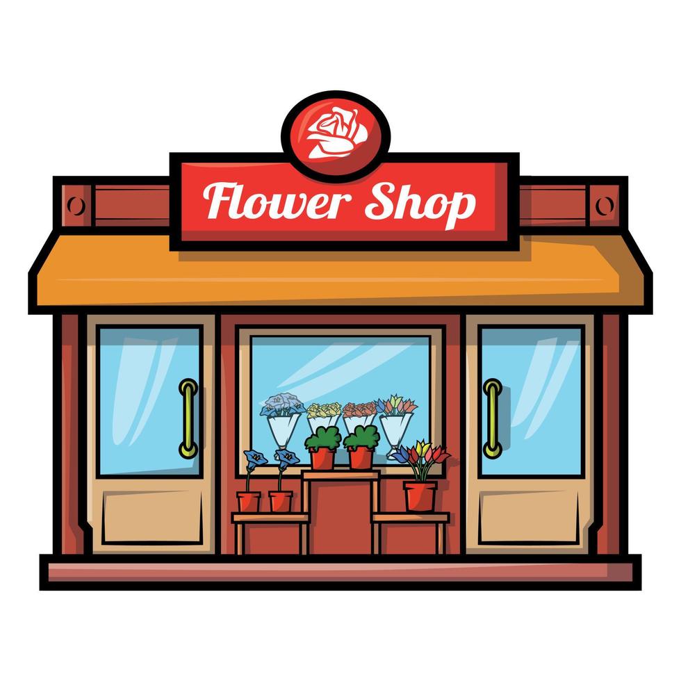 conception d'illustration de magasin de fleurs vecteur