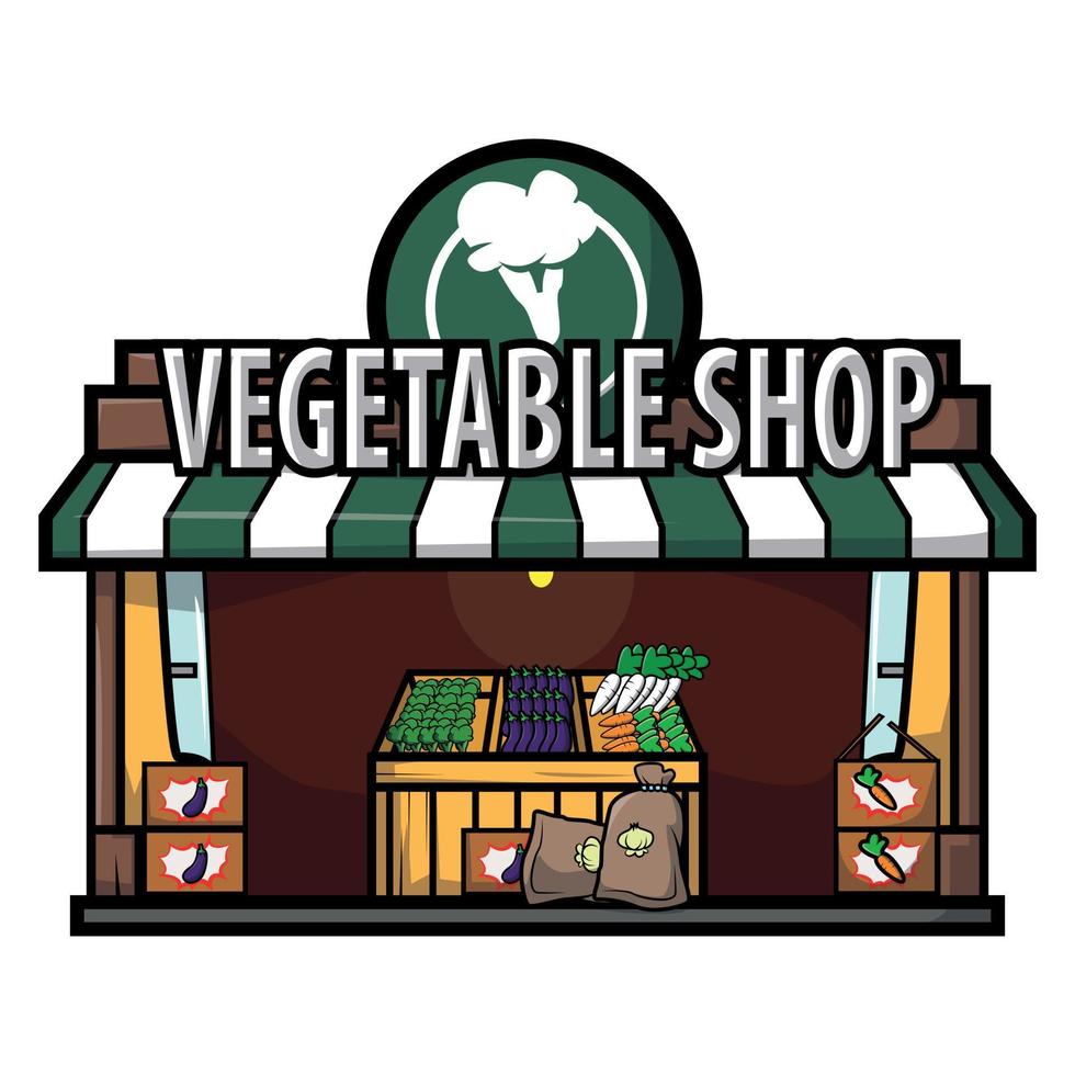 conception d'illustration de magasin de légumes vecteur