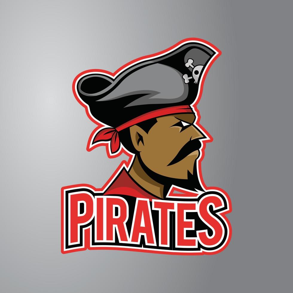 insigne de conception d'illustration de pirates vecteur